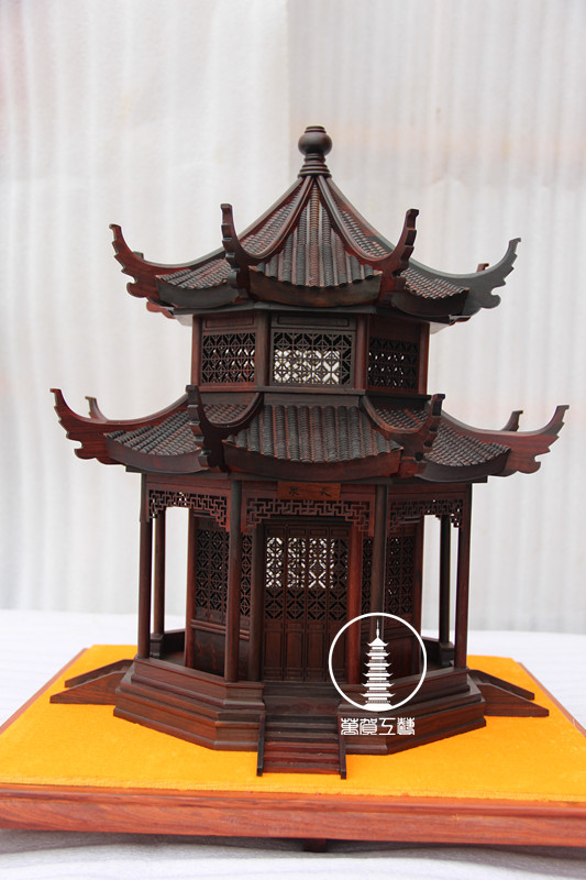 寺庙实木古建筑模型